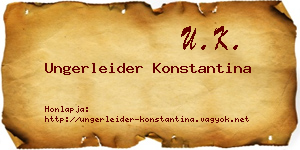 Ungerleider Konstantina névjegykártya